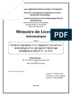 Étude Et Réalisation D'un Dispositif D'ouverture Automatique D'un Garage Et D'éclairage Intelligent À Base D'un PIC