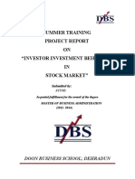 Investor Investment Behaviur in Stock Market