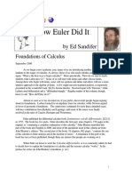 How Euler Did It: by Ed Sandifer