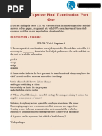 STR 581 Capstone Final Examination Part Two - STR 581 Week 4 Capstone Final Exam Part 2 - UOP Students