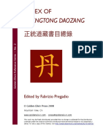 Index of Zhengtong Daozang