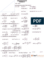 Differentiation Worksheet Class 12th No Answers PDF