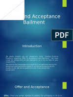 Case Study On "Offer & Acceptance, Bailment"