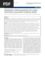 Optimization of Drying Parameters For Mango Seed Kernels Using Central Composite Design