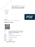 Studies in The Mobility of The Human Mandible: Bibliographic Information