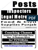 Application Form: Inspector Legal Metrology Punjab