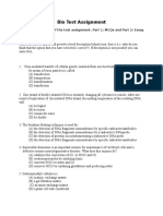 Bio Test Assignment: There Are Two Parts of The Test Assignment. Part 1: Mcqs and Part 2: Essay Part 1: Mcqs