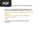 Effect of End-Stage Renal Disease On Oral Health in Patients Undergoing Renal Dialysis: A Cross-Sectional Study