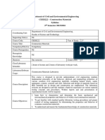 Department of Civil and Environmental Engineering CEEB222 - Construction Materials Syllabus 2 Semester 2015/2016