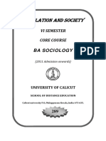 Population and Society VI Sem BA Sociology