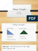 Oblique Triangles: Law of Sine Law of Cosine