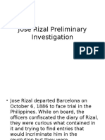 Jose Rizal Preliminary Investigation