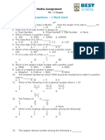 Multiple Choice Questions - 1 Mark Each: Maths Assignment Chapter 1 To 7