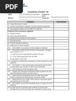 End of Shift Competency Checklist