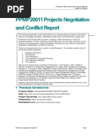 Projects Negotiation and Conflict Report - Template