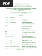 Vegetable Congress Draft of Program