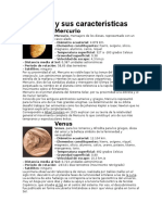 Los Planetas y Sus Caracteristicas, Caracteristicas de Los Planetas