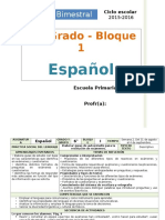 Plan 6to Grado - Bloque 1 Español (2015-2016)