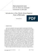 KANT-Trabajos Preparatorios A de Un Tono de Distinción Adoptado Recientemente en Filosofía