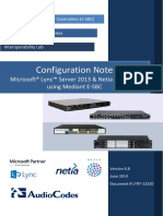 LTRT-12320 Mediant E-SBC For Netia SIP Trunk With Microsoft Lync 2013 Configuration Note Ver. 6.8