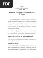 Dynamic Response of Measurement Systems: ME231 Measurements Laboratory Spring 1999