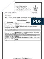 Grade 1B - Letter About Final Exams - 05-06-10