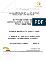 Informe de Trabajo Docente Marzo