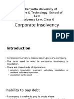 Class 7 - Corporate Insolvency