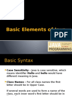 Basic Elements of Java