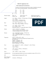 Basic Constants and Conversions