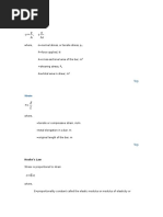 Strength of Materials Formulas