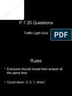 P 7 20 Questions: Traffic Light Quiz