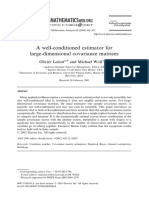 A Well-Conditioned Estimator For Large-Dimensional Covariance Matrices