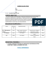 Curriculum Vitae: Chandrapratap Mandloi (B.E in Mechanical Engg.)