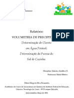 Química Analítica II - Relatório Volumetria de Precipitação PDF