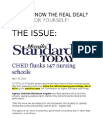 University of Pangasinan PHINMA Education Network College of Nursing QUESTION ON COMPETENCY (CHED Published On Manila Today and Manila Bulletin