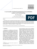 A Cost Model of Industrial Maintenance For Profitability Analysis and Benchmarking PDF