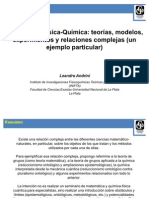 Matemática-Física-Química: Teorías, Modelos, Experimentos y Relaciones Complejas (Un Ejemplo Particular) Por Leandro Andrini