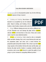 Coal Processing Methods