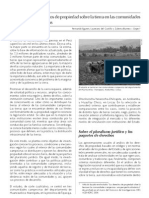 Los Derechos de Propiedad Sobre La Tierra en Las Comunidades Campesinas