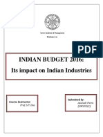 Impact of Budget 2016 On Indian Industry