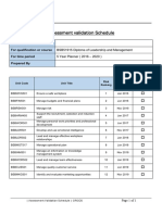 DoLM Assessment Validation Schedule