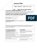 Lesson Plan y 7 Photosynthesis