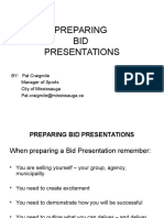 Preparing BID Presentations: BY: Pat Craigmile Manager of Sports City of Mississauga Pat - Craigmile@mississauga - Ca