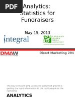 Analytics: Statistics For Fundraisers: Direct Marketing 201