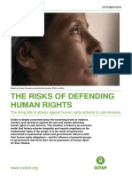 The Risks of Defending Human Rights: The Rising Tide of Attacks Against Human Rights Activists in Latin America