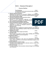 CHM101 - Chemical Principles I Course Outline