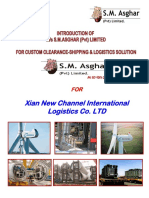 Xian New Channel International Logistics Co. LTD-INTRODUCTION OF M/s S.M.ASGHAR (PVT) LIMITED FOR CUSTOM CLEARANCE-SHIPPING & LOGISTICS SOLUTION