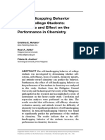 Self-Handicapping Behavior Among College Students: Predictors and Effect On The Performance in Chemistry