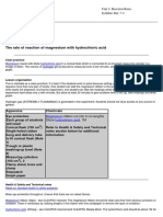 The Rate of Reaction of Magnesium With Hydrochloric Acid PDF